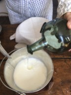 Add vinegar to milk